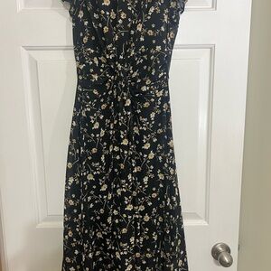 Altar'd State Black Floral Midi Dress